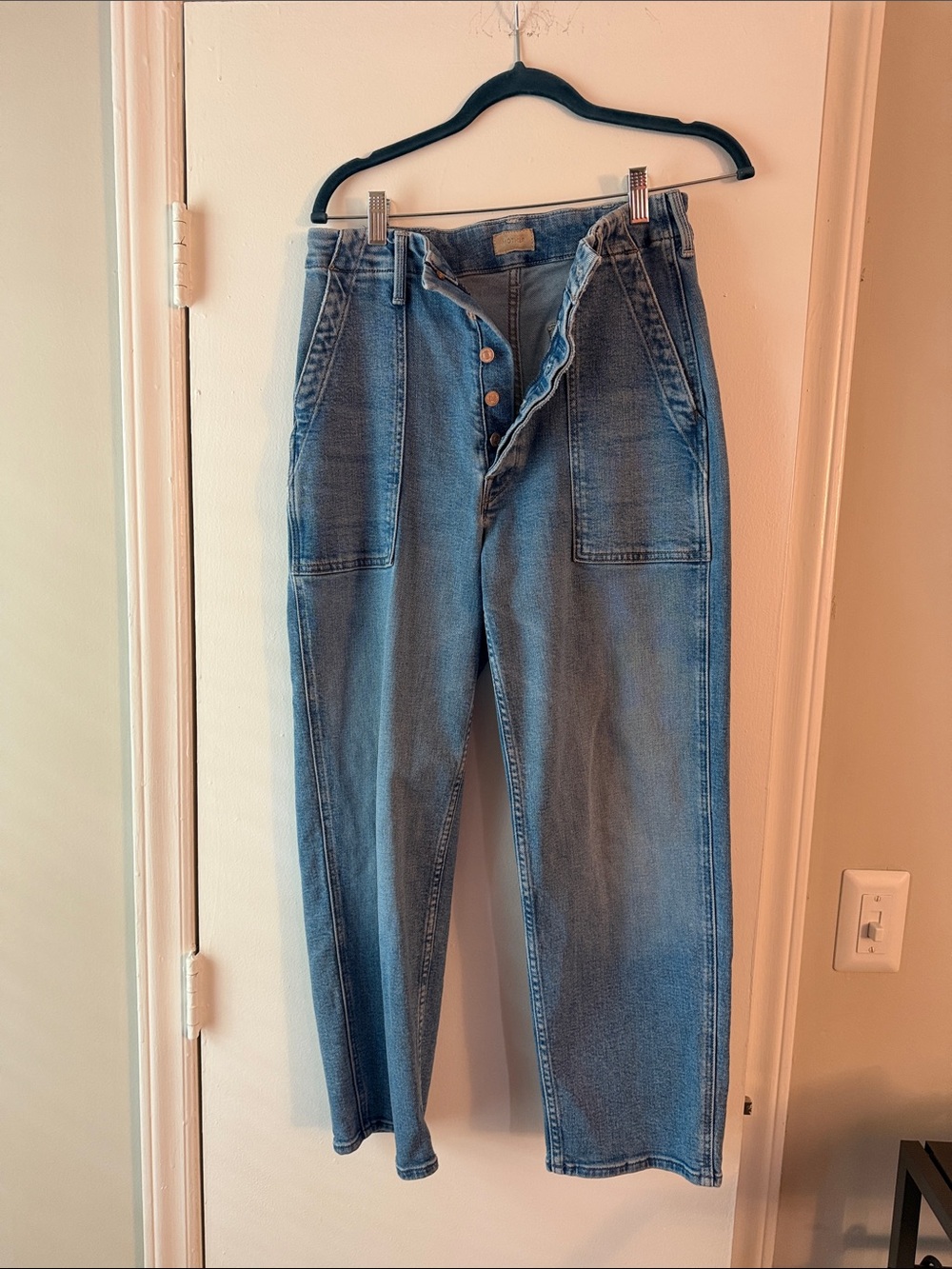 MOTHER High-Rise Straight Jeans in Light Blue - Picture 4 of 6